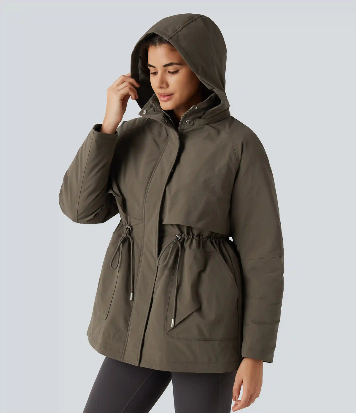 Hooded Long Sleeve Casual Padded Jacket with Pockets