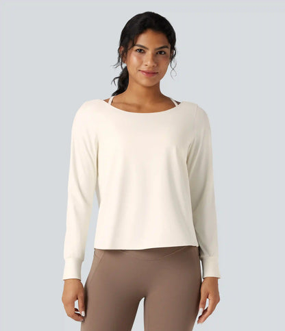 SoftlyZero™ Airy Cut-out Back 2-Piece Yoga Sports Top