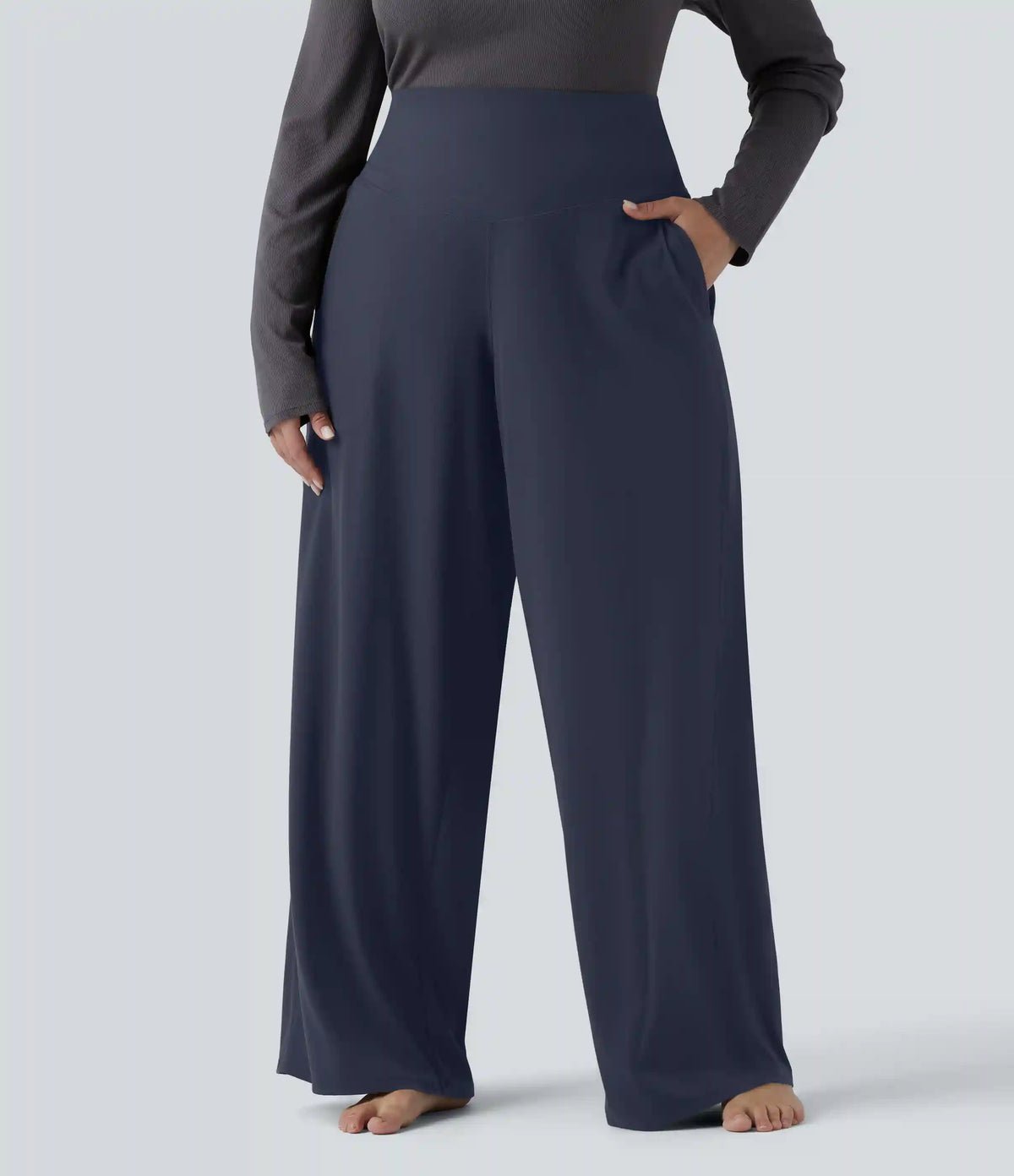 Halara UltraSculpt™ High Waisted Tummy Control Straight Leg Yoga Plus Size Pants with Pockets