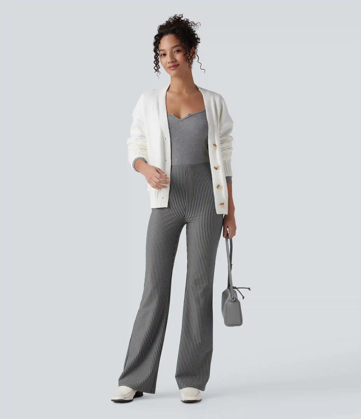 Halara Flex™ High Waisted Striped Work Flare Pants with Pockets