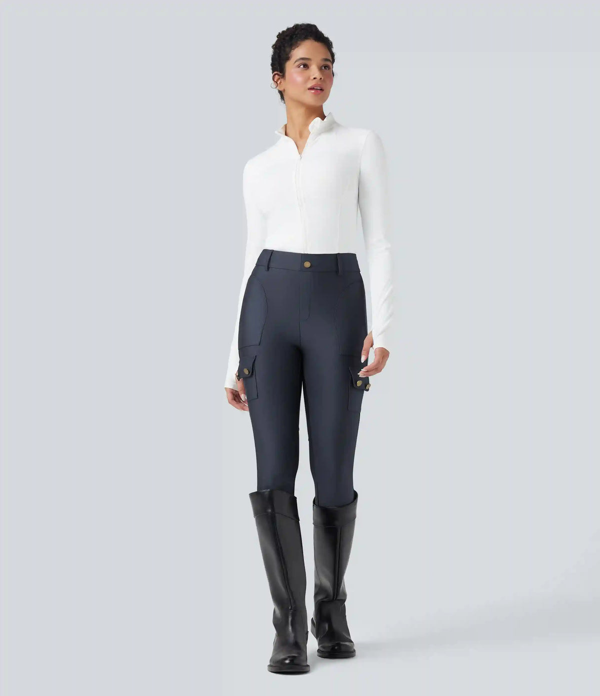 High Waisted Sheen 7/8 Leggings with Pockets