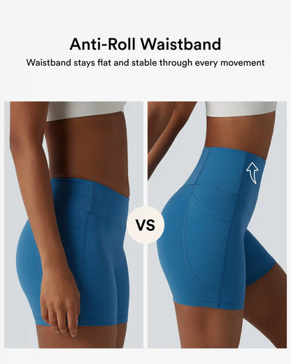 Halara UltraSculpt™ High Waisted Anti-Roll Tummy Control Shaping Workout Biker Shorts 5'' with Pockets