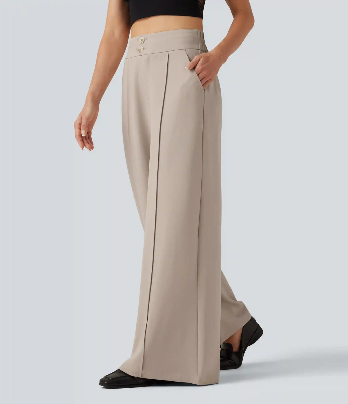 High Waisted Baggy Work Pants with Pockets