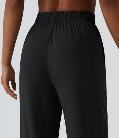 High Waisted Contrast Mesh InstantCool Workout Joggers with Pockets-UPF50+