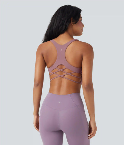 Light Support Racerback Crisscross Yoga Sports Bra