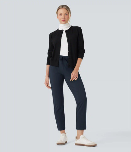 Halara Flex™ DayStretch Foldover High Waisted Drawstring 7/8 Slim Work Pants with Pockets