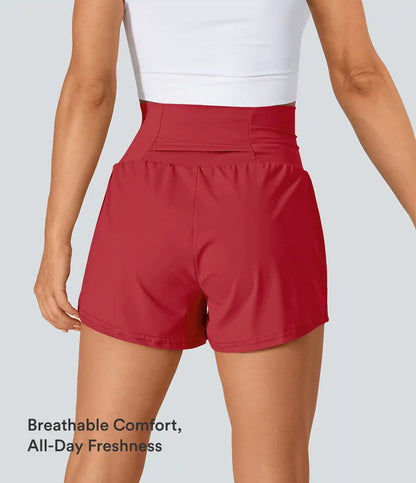 SoftlyZero™ Airy Super High Waisted 2-in-1 InstantCool Yoga Shorts with Pockets