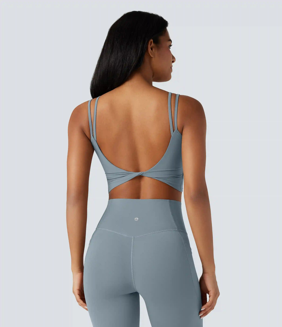 Halara UltraSculpt™ Double Straps Twisted Backless Cropped Yoga Tank Top