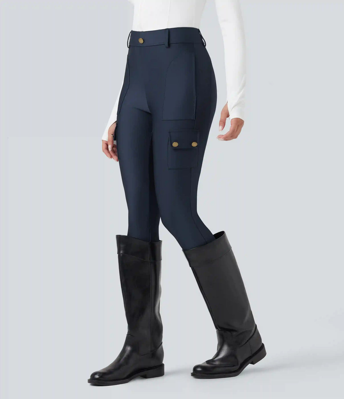 High Waisted Sheen 7/8 Leggings with Pockets