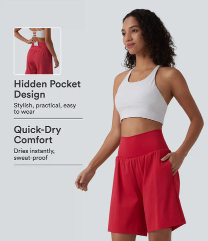 SoftlyZero™ Airy Super High Waisted 2-in-1 InstantCool Yoga Shorts 9" with Pockets