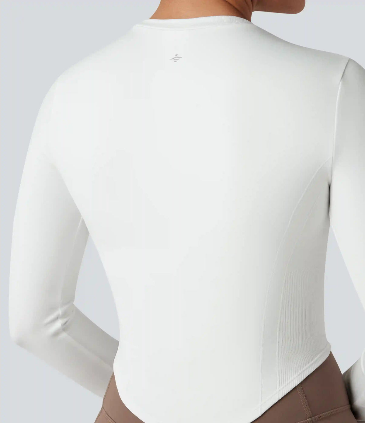 OneForm Seamless Flow Round Neck Long Sleeve Thumb Hole Curved Hem Yoga Sports Top