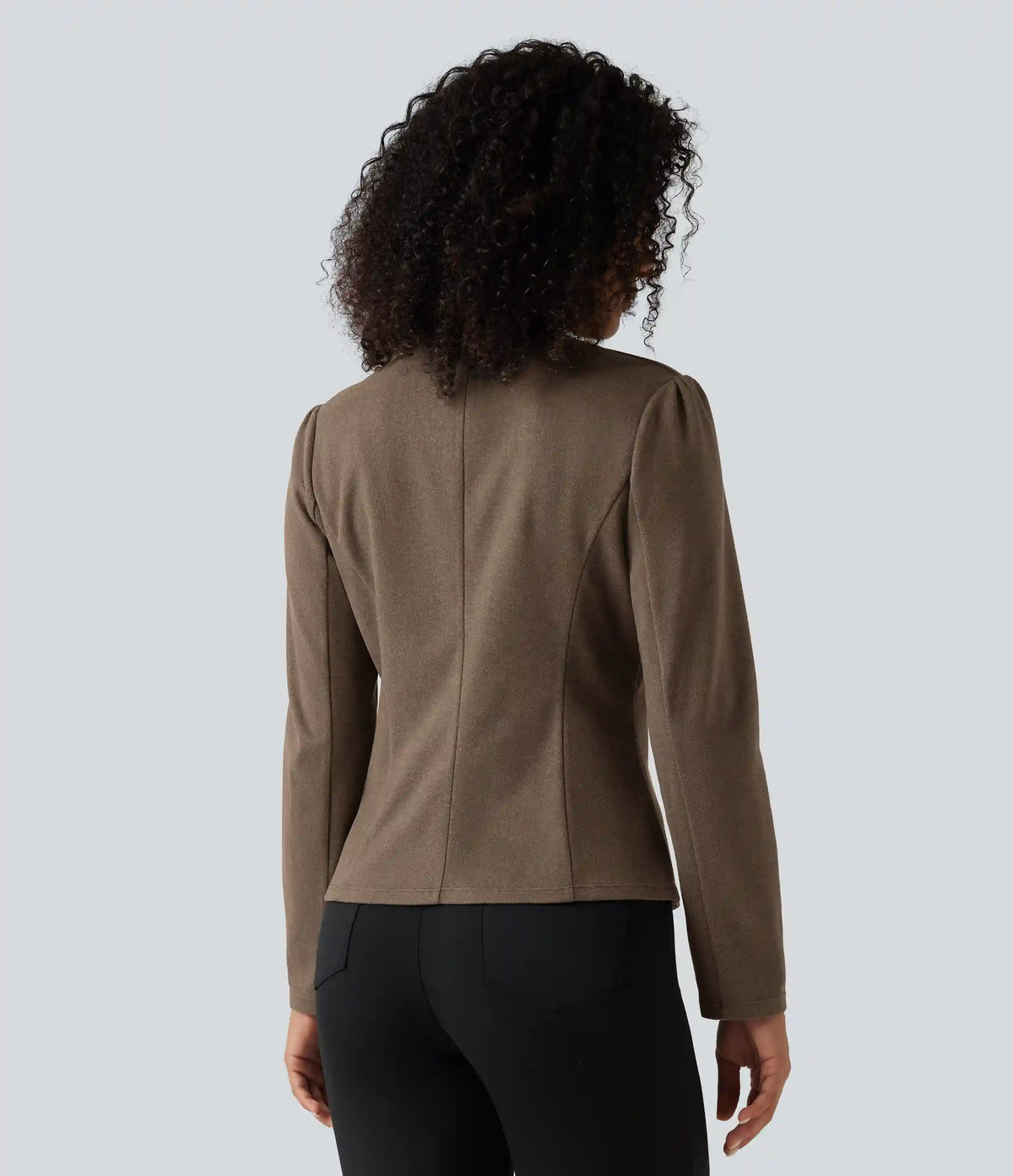 Round Neck Hook and Eye Work Blazer