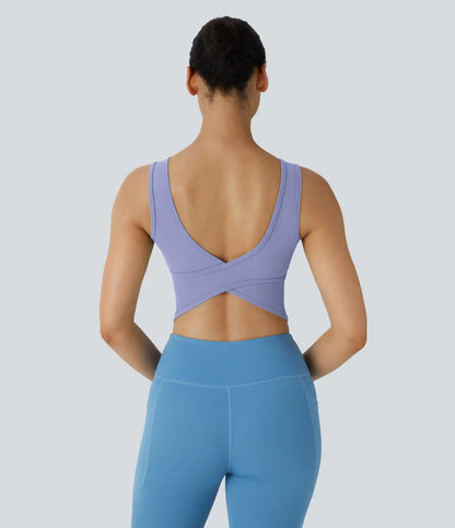 U Neck Crossover Barre Ballet Dance Tank Top A-D Cups