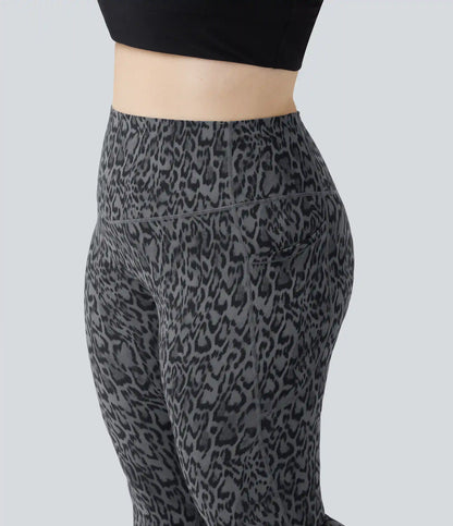 Plus Size Halara UltraSculpt™ Leopard Print High Waisted Tummy Control Yoga Leggings with Pockets