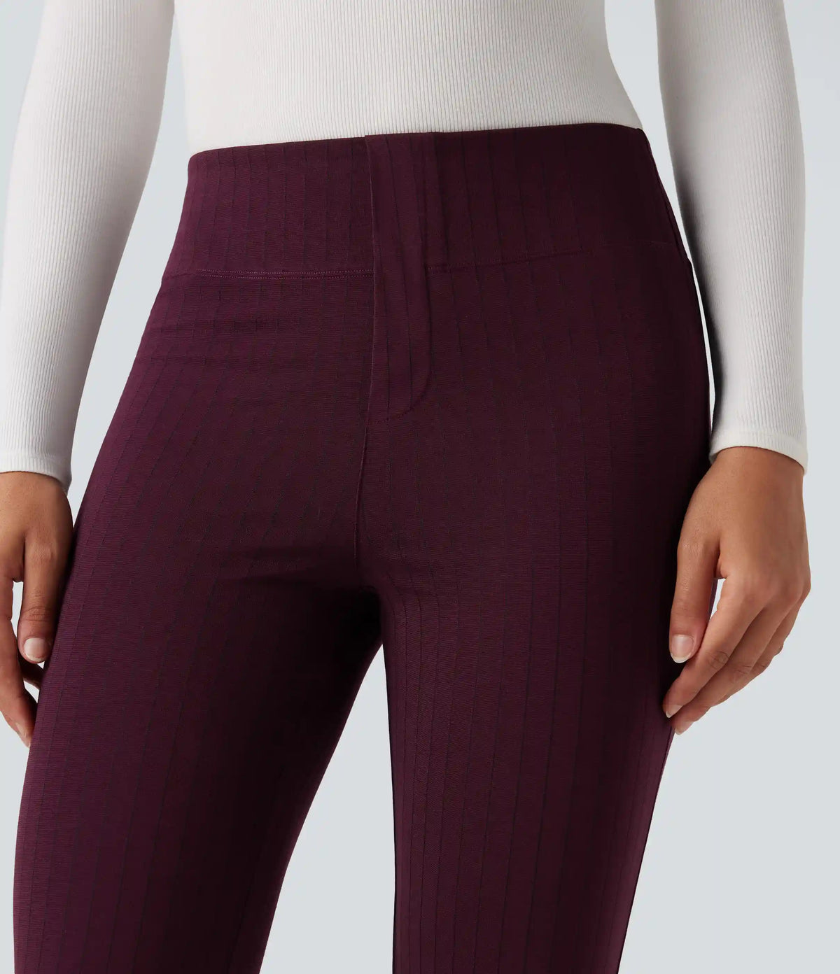 Halara Flex™ High Waisted Striped Work Flare Pants with Pockets