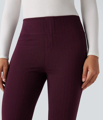 Halara Flex™ High Waisted Striped Work Flare Pants with Pockets