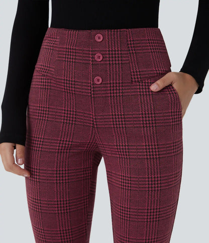 Halara Flex™ High Waisted Houndstooth Plaid Skinny Work Pants with Pockets