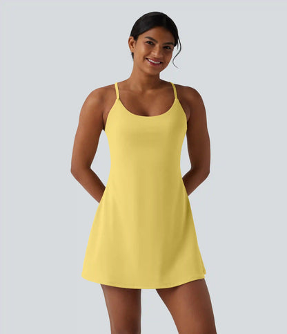 Softlyzero™ Plush Tummy Control Active Dress with Pockets-Easy Peezy Edition
