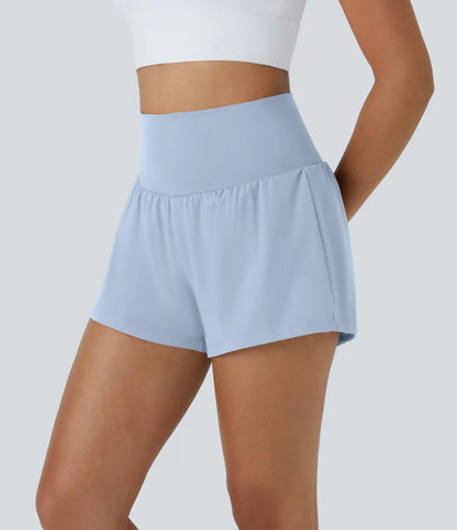 SoftlyZero™ Airy Super High Waisted 2-in-1 InstantCool Yoga Shorts with Pockets