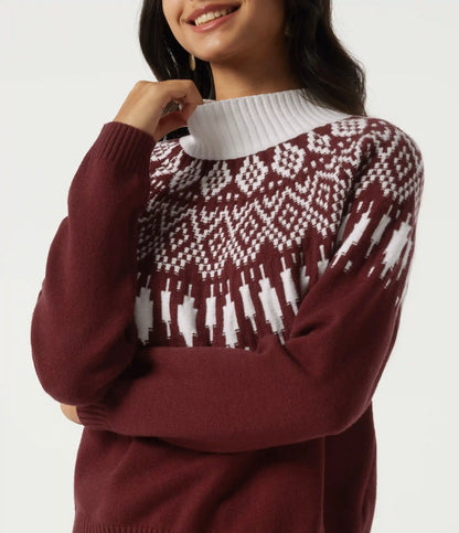 High Neck Long Sleeve Casual Sweater