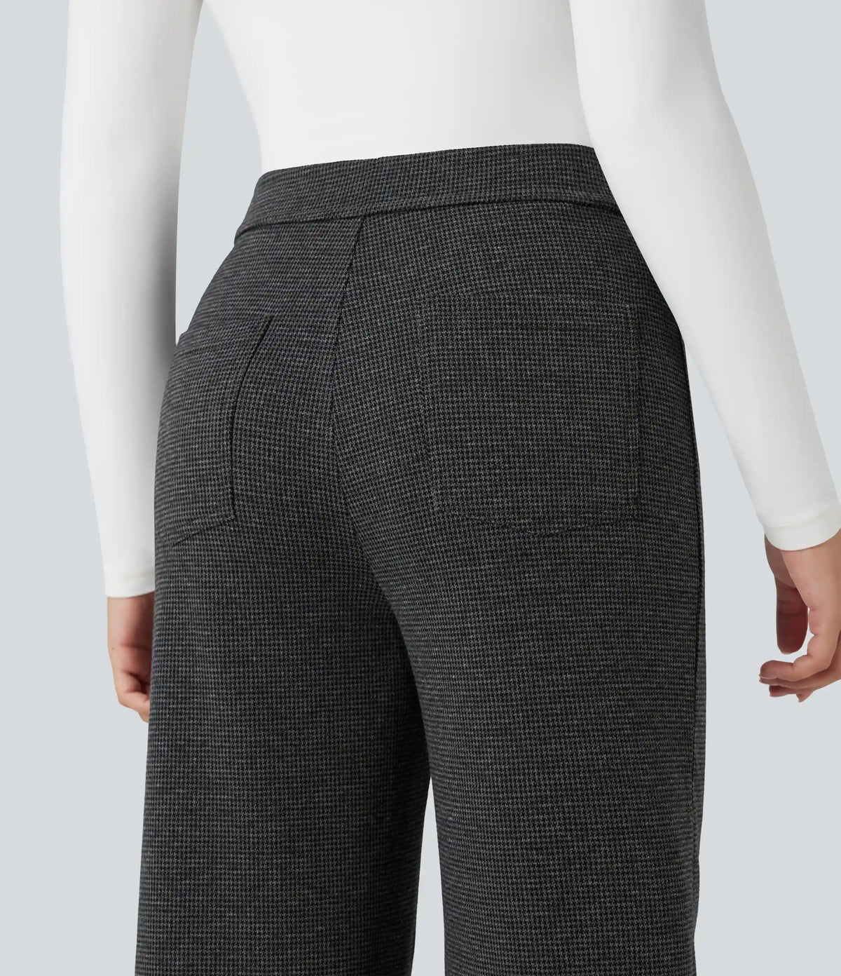 Halara Flex™ High Waisted Houndstooth Straight Leg Work Pants with Pockets