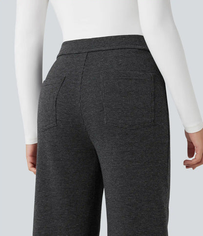 Halara Flex™ High Waisted Houndstooth Straight Leg Work Pants with Pockets