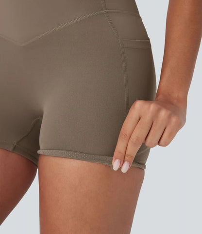 Halara UltraSculpt™ High Waisted Butt Lifting Tummy Control Pocket Shaping Training Biker Shorts 3''