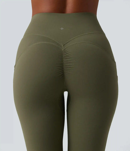 Halara UltraSculpt™ High Waisted Tummy Control Scrunch Contrast Mesh Training 7/8 Leggings with Pockets