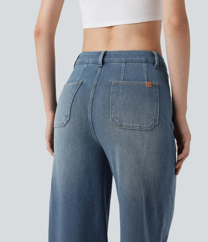 Halara Flex™ High Waisted Tummy Control Wide Leg Casual Jeans with Pockets