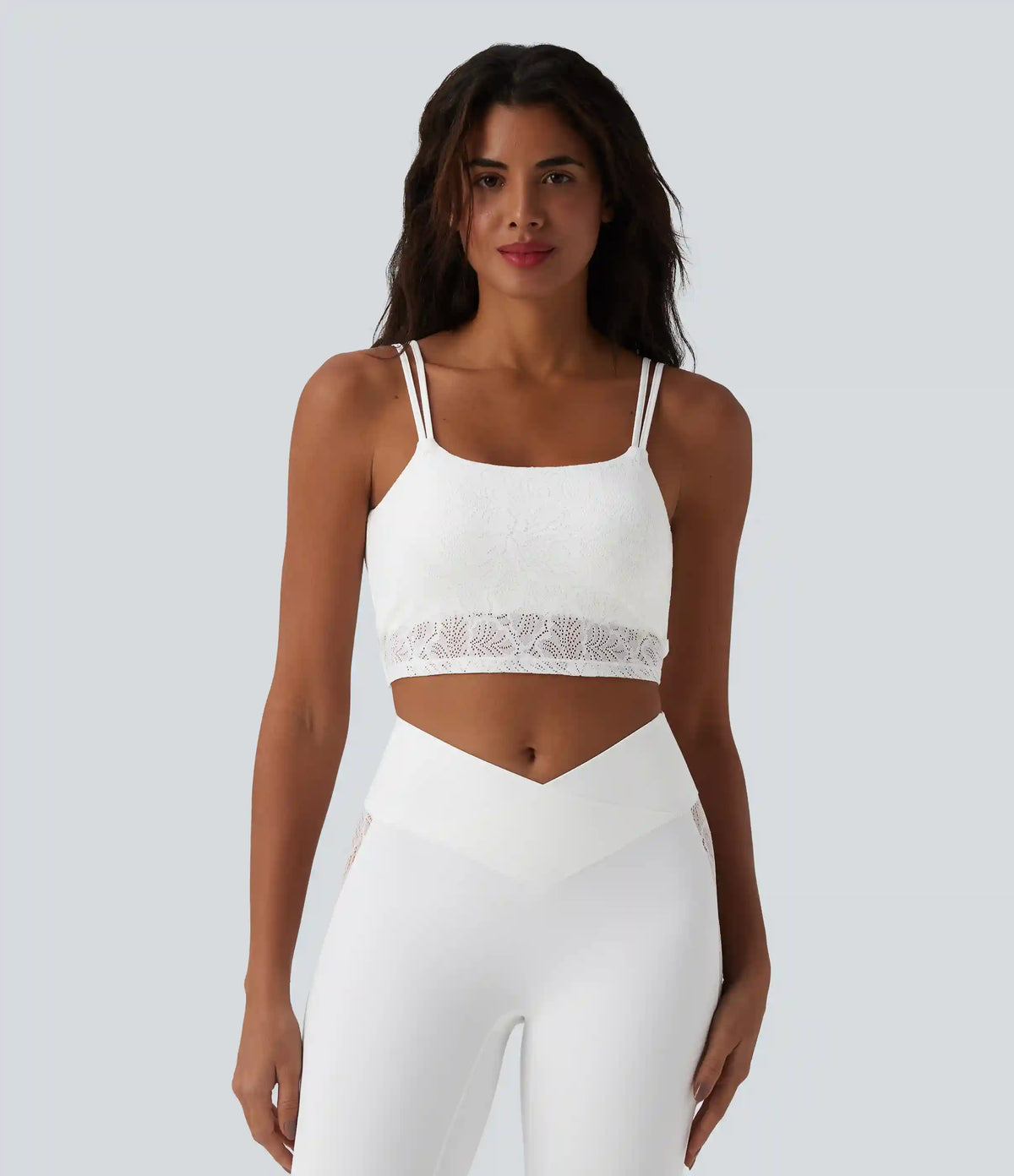 SoftlyZero™ U Neck Lace Cropped Yoga Tank Top