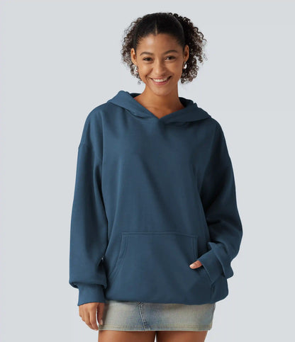 Hooded Long Sleeve Fleece Casual Sweatshirt