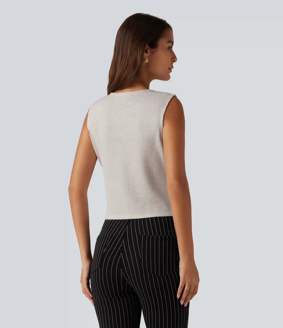 V Neck Waffle Work Vest