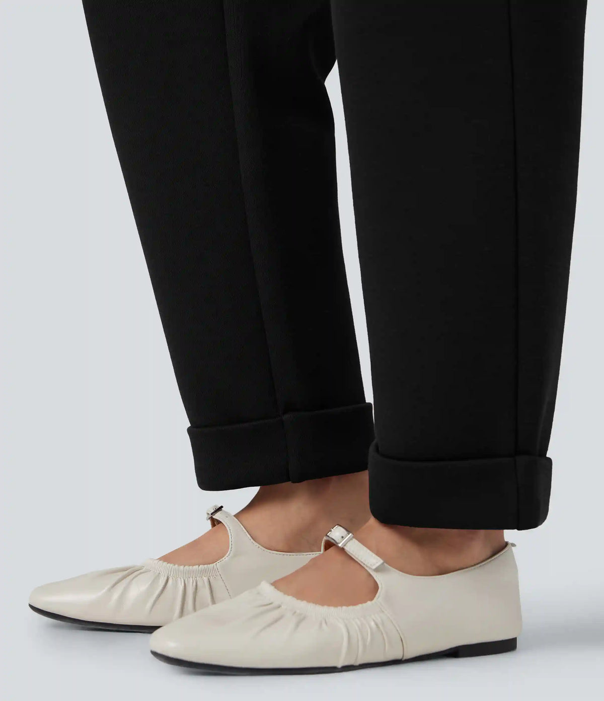 SpacerTek™ High Waisted Tapered Casual Pants with Pockets