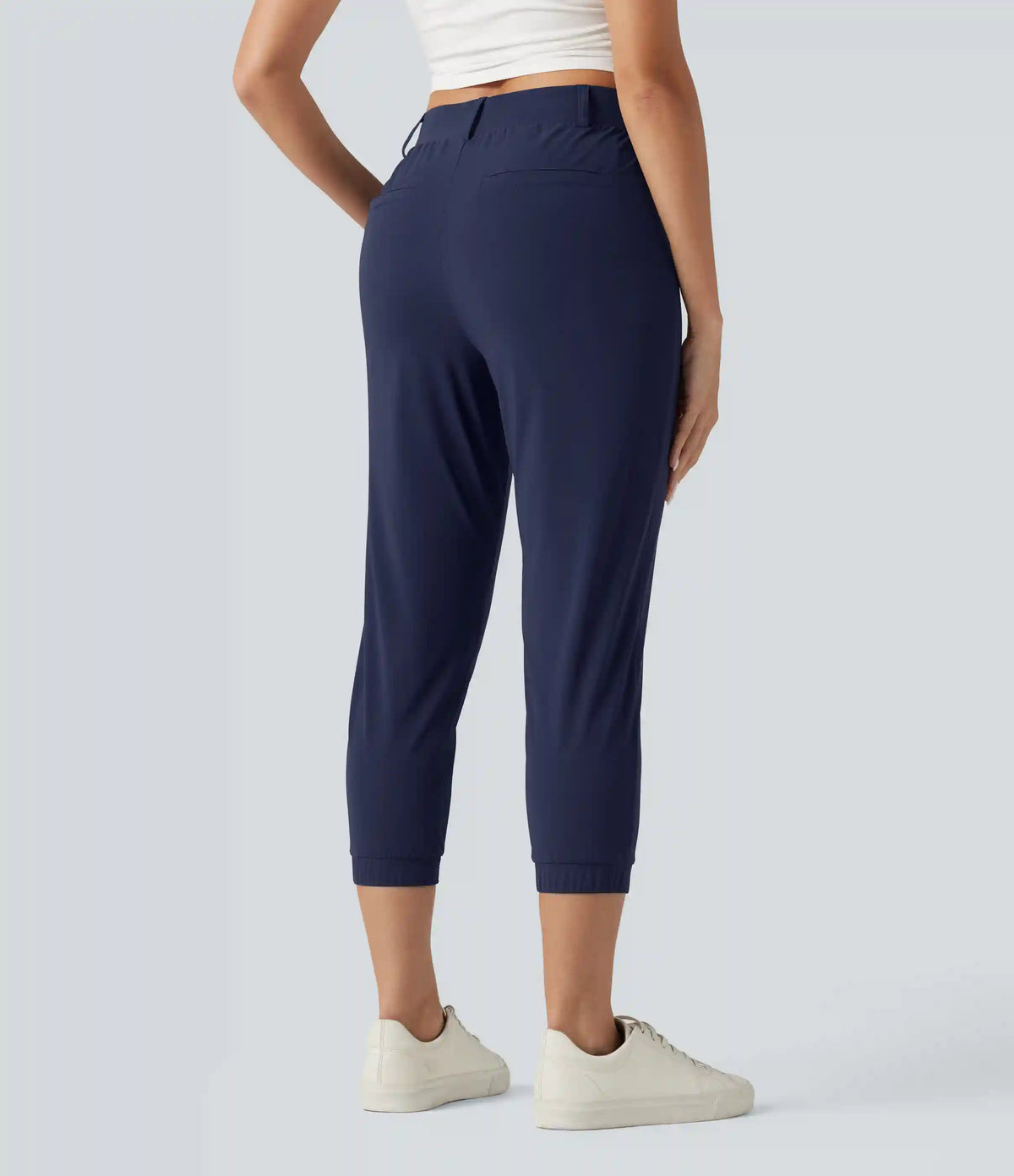 High Waisted Quick Dry Golf Cropped Joggers with Pockets