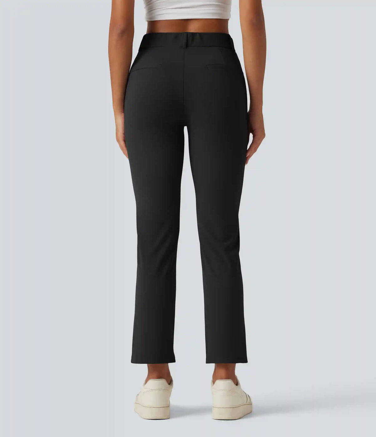 Mid Rise Casual Pants with Pockets
