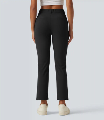Mid Rise Casual Pants with Pockets
