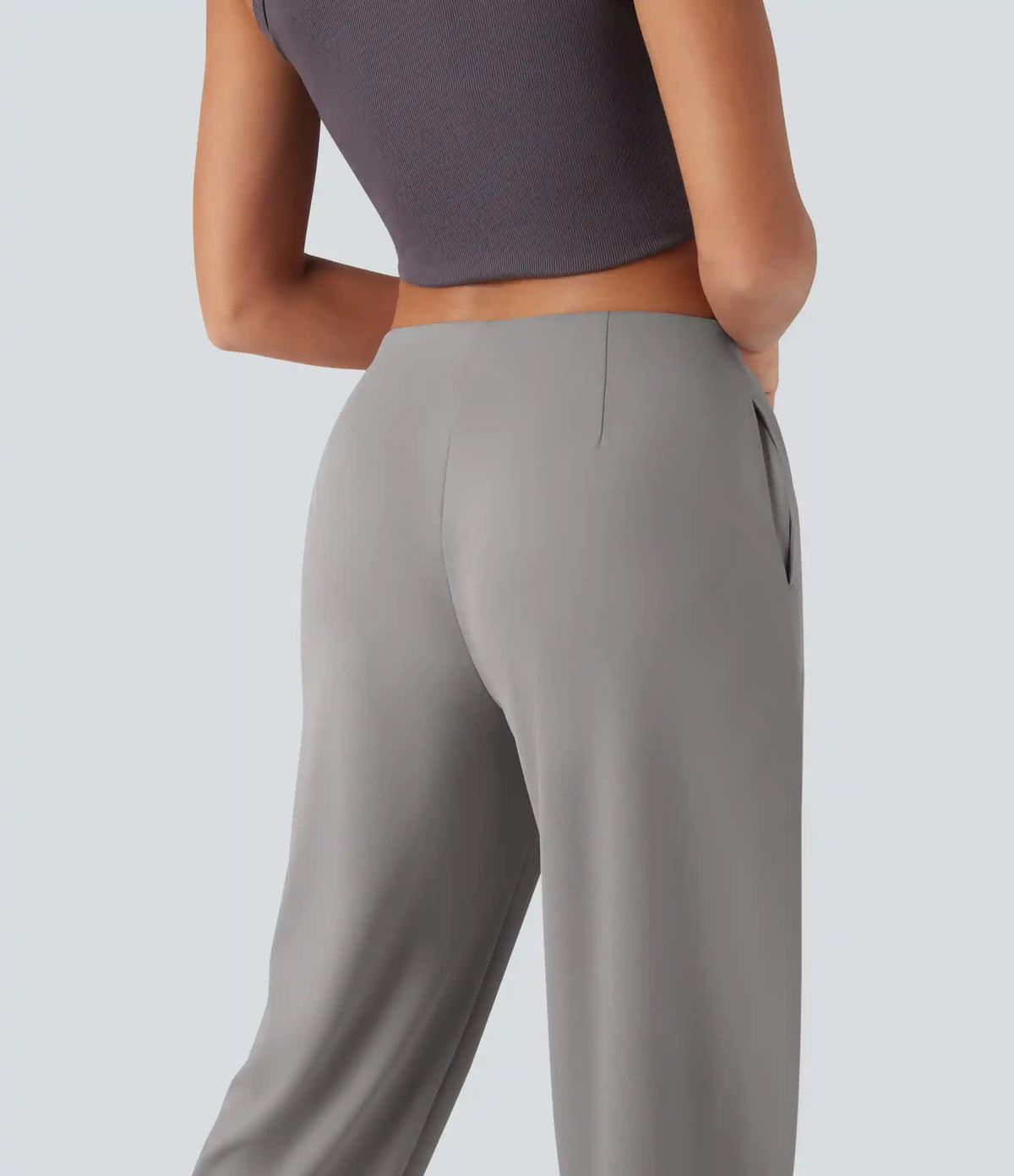 Halara Flex™ Mid Rise Tapered Crepe Work Pants with Pockets