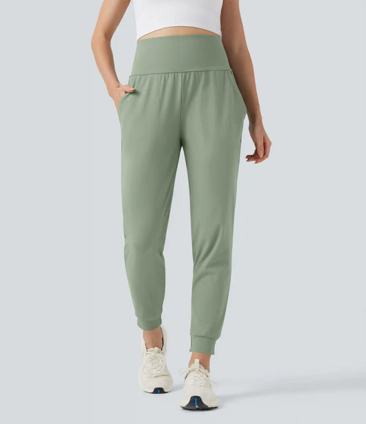 DayStretch Mid Rise Tummy Control Running Joggers with Pockets