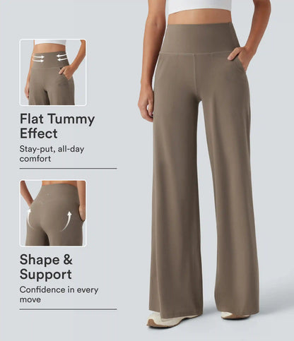 Halara UltraSculpt™ High Waisted Tummy Control Wide Leg Yoga Pants with Pockets