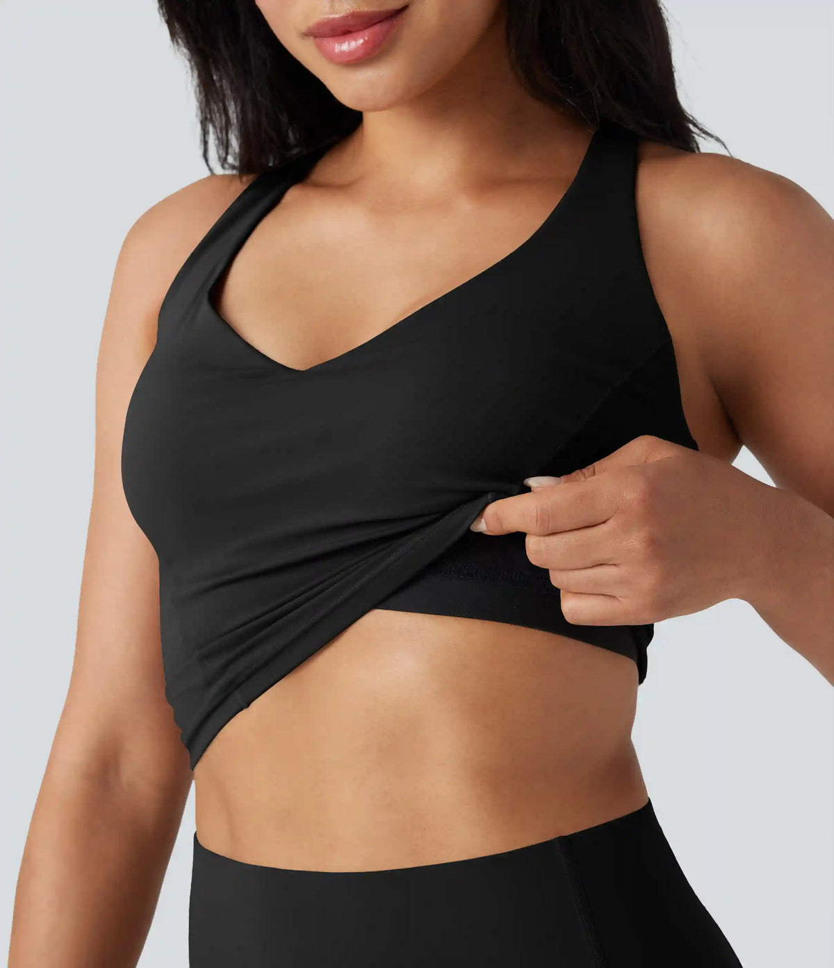 Halara UltraSculpt™ Deep V-neck Push-Up Crisscross Back 2-in-1 Yoga Tank Top