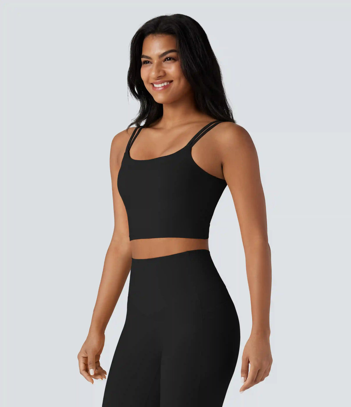 Halara UltraSculpt™ Double Straps Twisted Backless Cropped Yoga Tank Top
