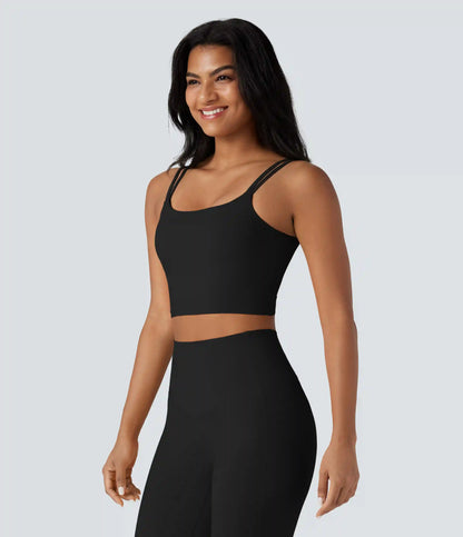 Halara UltraSculpt™ Double Straps Twisted Backless Cropped Yoga Tank Top