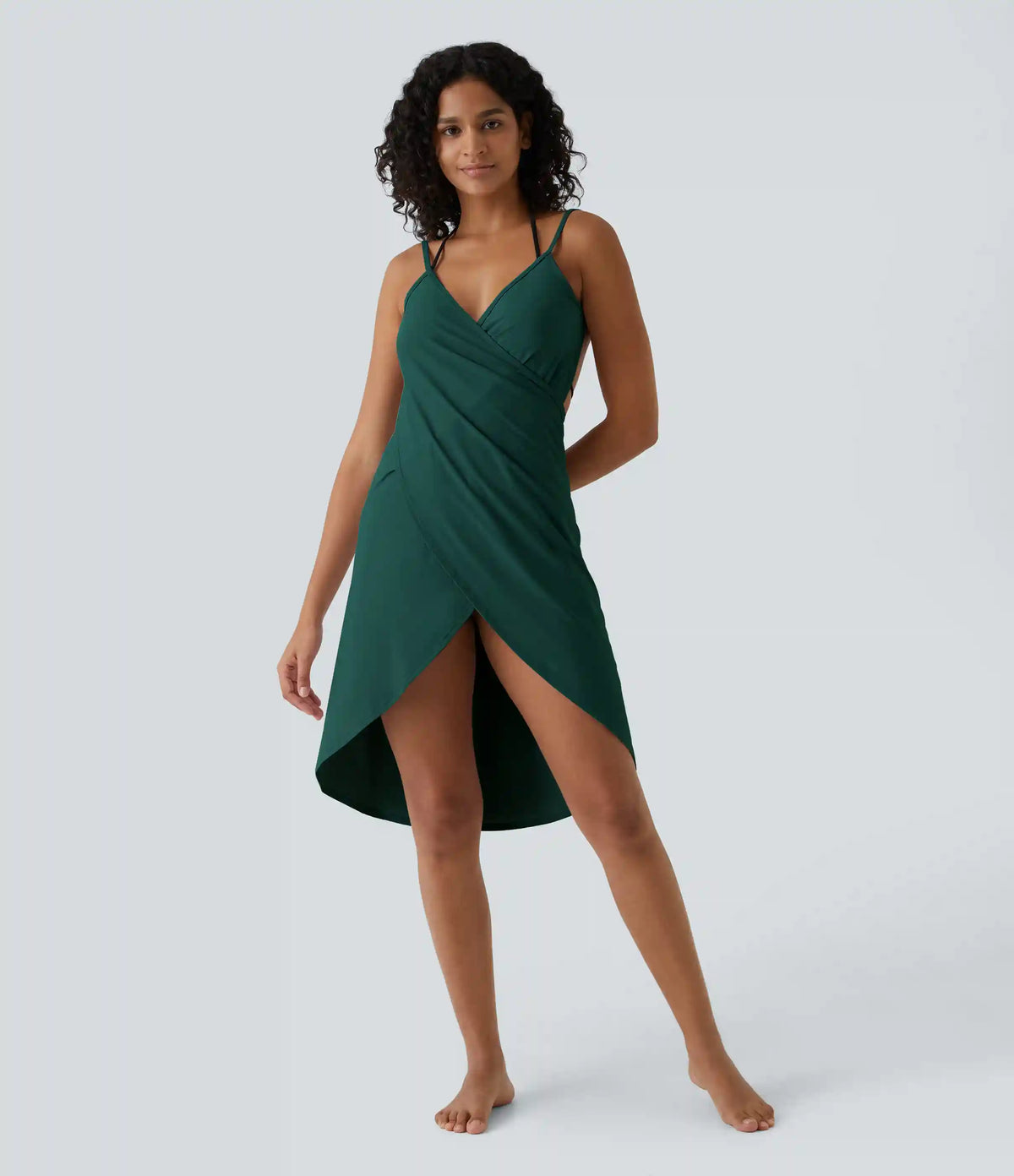 Spaghetti Strap Crossover Cover Up Wrap InstantCool Dress-UPF50+