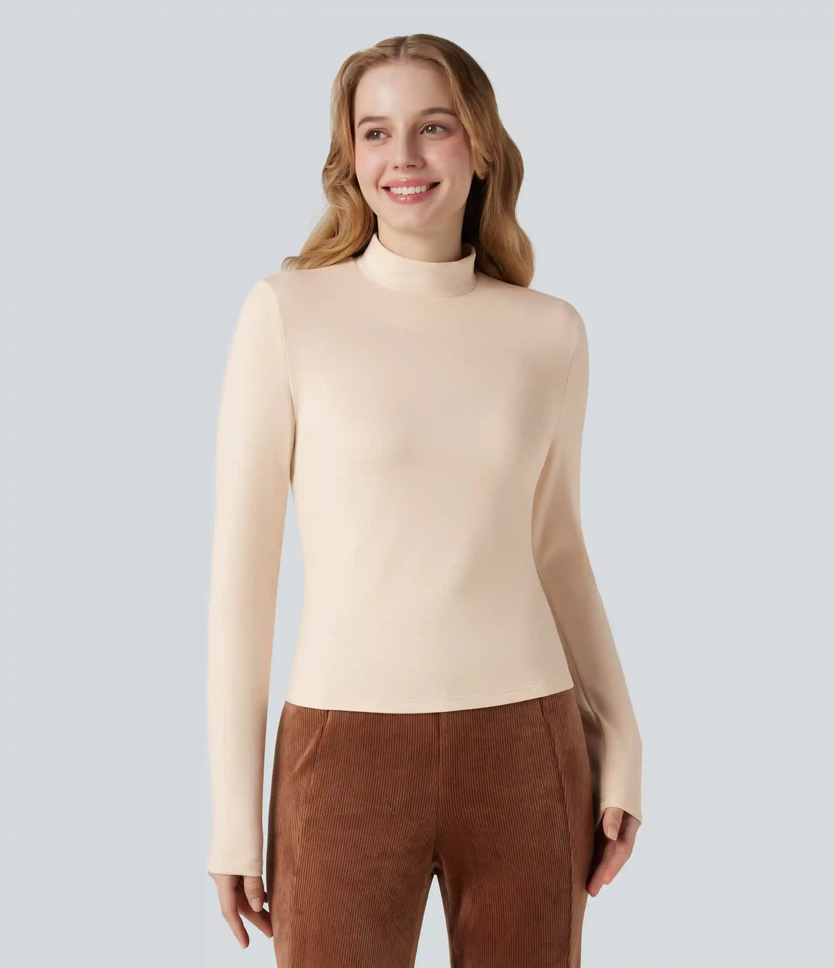 Halara HeatCore Mock-neck Long Sleeve Casual Warming Top