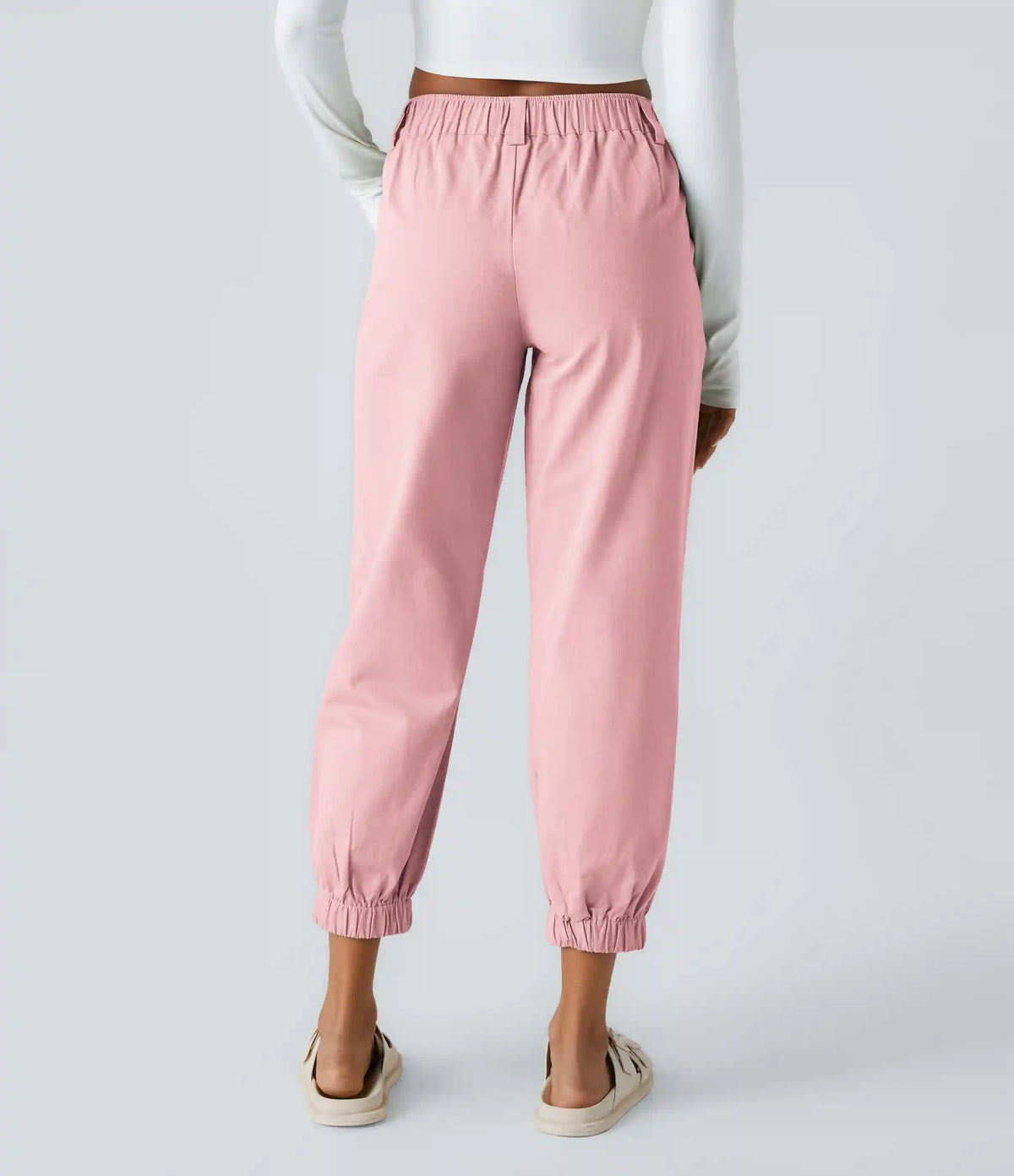 Mid Rise Casual Joggers with Pockets