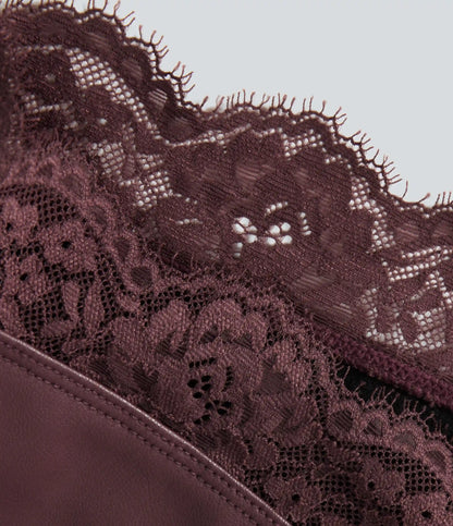 High Waisted Tummy Control Contrast Lace A-Line Casual Mini Skirt with Built-In Shorts