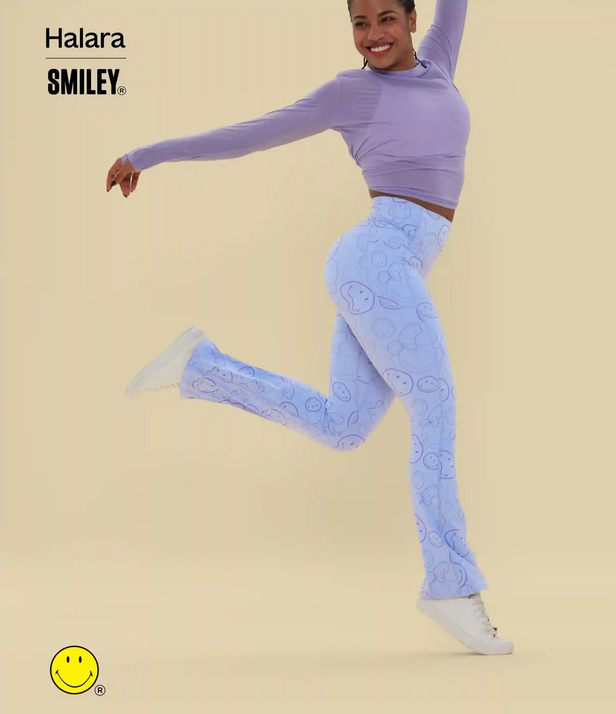 Halara X Smiley® Halara UltraSculpt™ High Waisted Scrunch Butt Lifting Tummy Control Bootcut Training Leggings with Pockets
