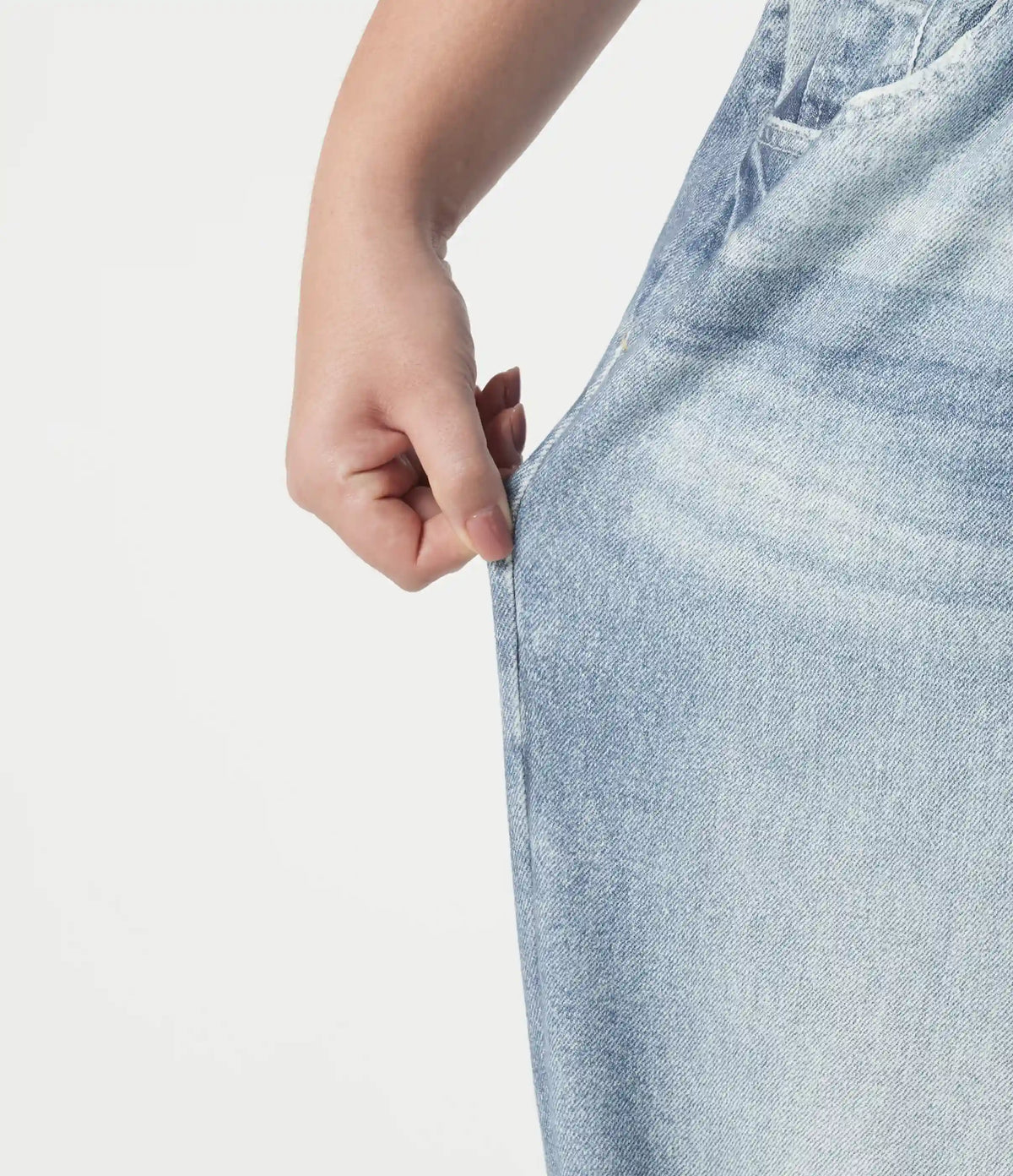 Plus Size Mid Rise Denim Print French Terry Casual Sweatpants Jeans with Pockets