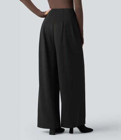 SpacerTek™ Super High Waisted Crossover Wide Leg Work Pants