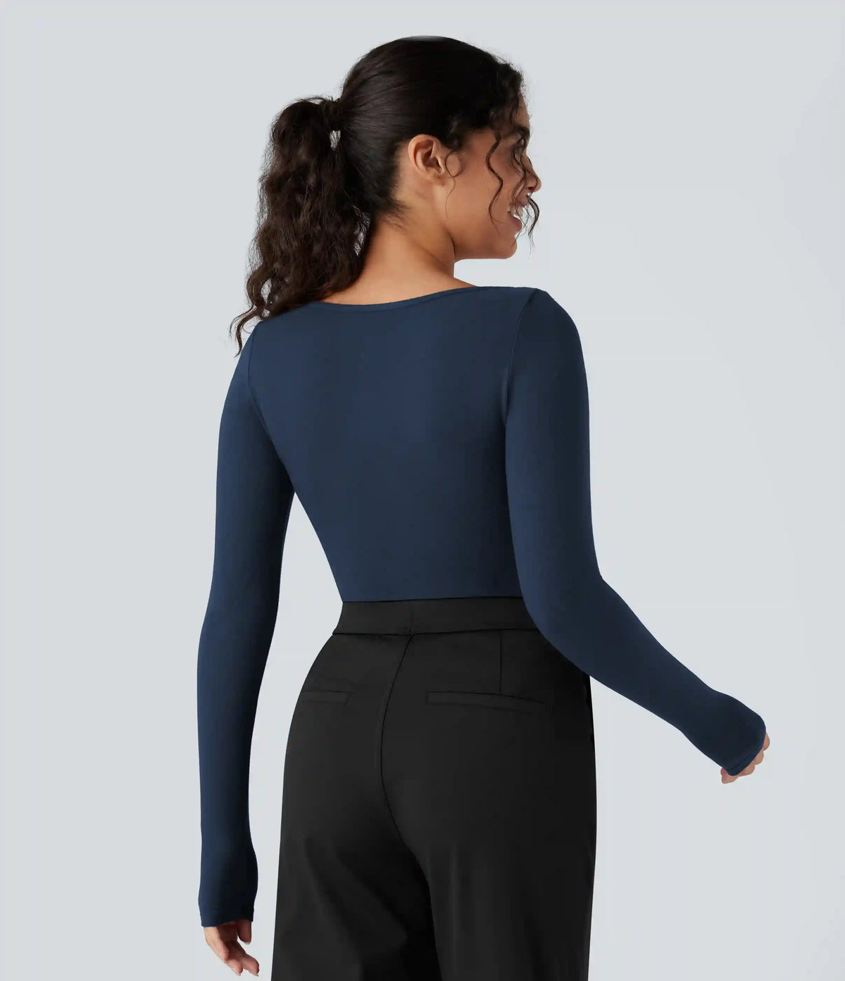 Halara HeatCore Scoop Neck Long Sleeve Work Warming T-Shirt